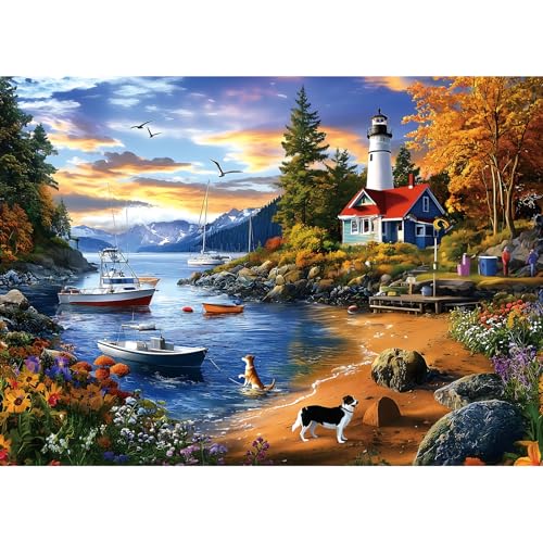 1000 Piece Puzzle for Adults, Jigsaw Puzzles with Scenic Cabin, Funny Puzzle, Nature Theme for Seniors and Adults, Fun and Challenging Home Decor Birthday Party Gift 27.5" x 19.7" - color: Scenic Cabin