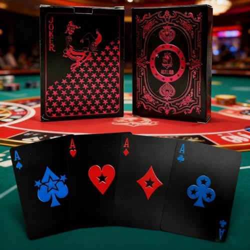 WJPC Waterproof Playing Cards，Plastic Poker Cards,Deck of Cards ，Star-Shaped ThemeGame and Party Gift Giving Poker Cards (Red Five Star) - color: Red Star