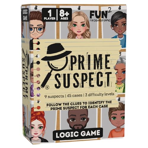 Prime Suspect Logic Game with 45 Case Cards | Single Player or Group Play | Ages 8+ | Compact Brain Teaser Game | Detective Game (Prime Suspect: Original)