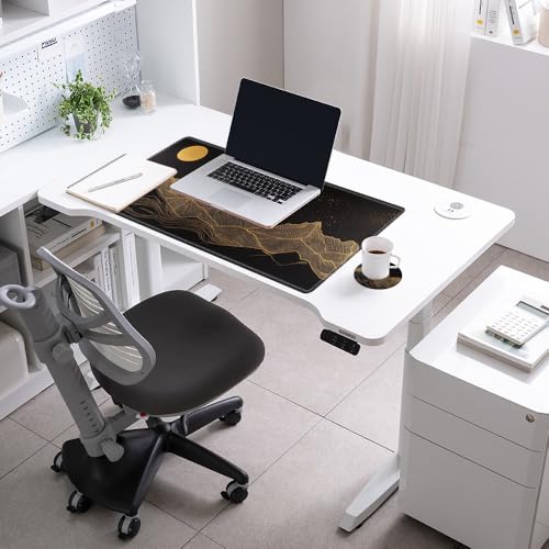 Large Mouse Pad Gaming Desk Pad Black and Gold Mountain Mousepad XXL Desk Mat 31.5''X15.75'' Extended Mouse Mat of Girl Desktop Work Computer - color: Gold Mountain, size: 31.5''x15.75''