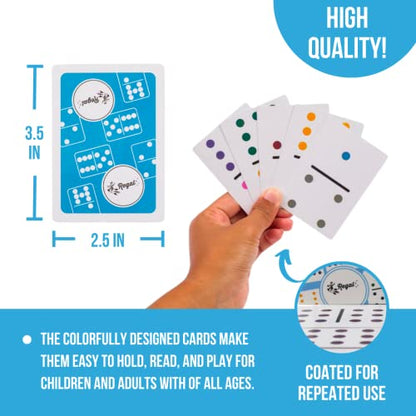 Regal Games - Double 9 Domino Playing Cards - Colored Dots Deck - Family-Friendly Domino Card Game - 2-8 Players - Ages 8+ - 55 Card Deck - 3.5” x 2.5” - color: Double 9 Dominoes