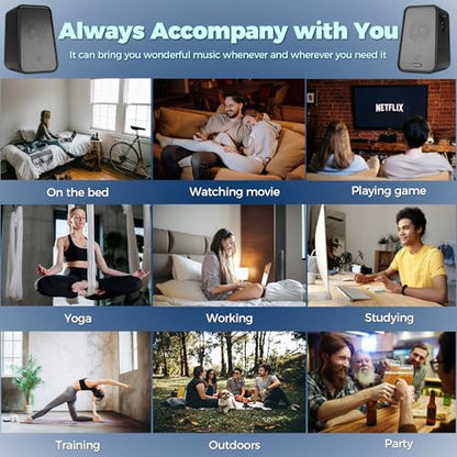 ROSON Computer Speaker, Compact Size Speaker with Headphone Jack, Enhanced Bass and Volume Control, Stereo 2.0 USB Powered 3.5mm Aux Multimedia Speakers for Laptop/Desktop/Tablets/Phone