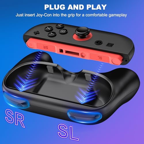 EXTREMECOOL Switch 2 Controller Grip Compatible with Nintendo Switch 2 (2025) for Joycon Controller, Plug and Play Joypad Grip, 2 Pack Joy Con Comfort Grips for Nintendo Switch 2 Accessories Kit Black - size: S-Joypad Size