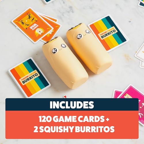 Exploding Kittens Presents Throw Throw Burrito - A Dodgeball Card Game - Family Card Games for Adults, Teens & Kids - 2-6 Players - Ages 7 and Up - 120 Cards (Pack of 3) - size: 9 inches x 10 inches x 3 inches (Pack of 3), style: Original Edition