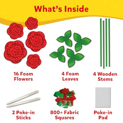 Skillmatics Poke-in Art – DIY Rose Bouquet, Wood Craft Kits | Mess-Free Fun for Kids, Creative Activity, Gifts for Girls & Boys Ages 4, 5, 6, 7, 8, 9, 10, 11, 12 - style: 8. Rose Bouquet