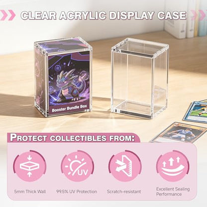 Booster Bundles and TCG Boxes Acrylic Display Box with Magnetic Sliding Cover Design Stackable Clear Display Box for Trading Card Collection(Booste Bundle Box Case,1 Pack) - size: Booste Bundle Box Case