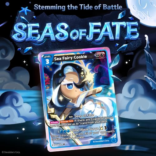 CookieRun TCG: Starter Deck - Seas of Fate - Blue Legendary Cookie Sea Fairy, Ready-to-Play Character Deck, Braverse Trading Card Battle Game - color: Multicolor