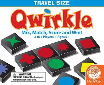 Mindware | Qwirkle: Travel (NEW) | Board Game | Ages 6+ | 2-4 Players | 45 Minutes Playing Time - style: Qwirkle Travel