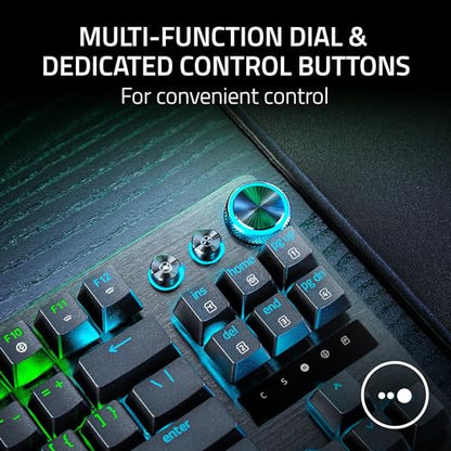 Razer Huntsman V3 Pro TKL Esports Gaming Keyboard: Analog Optical Switches - Razer Snap Tap - Rapid Trigger - Adjustable Actuation - Media Keys & Dial - Doubleshot PBT Keycaps - Wrist Rest - Black - color: Black, size: TKL, style: 1000 Hz Polling