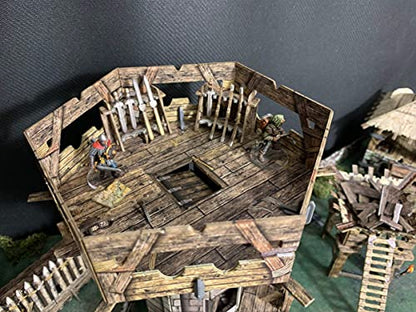 Battle Systems – Modular Fantasy Scenery – Perfect for Roleplaying and Wargames - Multi Level Tabletop Terrain for 28mm Miniatures – Colour Printed Model Diorama – DnD Warhammer (Watchtower) - style: Watchtower