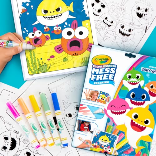 Crayola Baby Shark Color Wonder Pages, Mess Free Coloring for Toddlers, Coloring Activity, Travel Activities, Toddler Toys & Gifts, 3+ - style: Baby Shark
