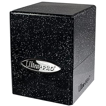 Ultra Pro - Satin Cube 100+ Card Deck Box (Glitter Black) - Protect Your Gaming Cards, Sports Cards or Collectible Cards In Stylish Glitter Deck Box, Perfect for Safe Traveling - color: Glitter Black