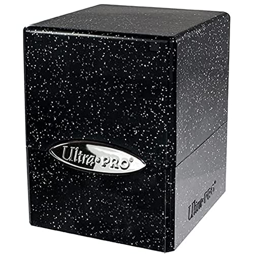 Ultra Pro - Satin Cube 100+ Card Deck Box (Glitter Black) - Protect Your Gaming Cards, Sports Cards or Collectible Cards In Stylish Glitter Deck Box, Perfect for Safe Traveling - color: Glitter Black