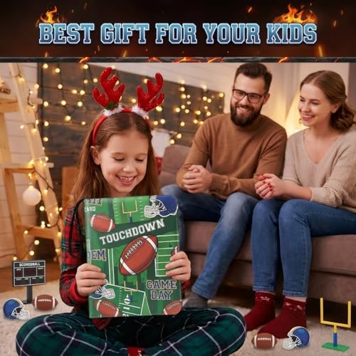 Trading Card Binder 9 Pocket, TouchDown Football Card Binder Holds 900 Cards with 50 Removable Sleeves, Waterproof PU Leather with Zipper Card Collector Album Book Compatible with TCG Cards - color: TouchDown Football