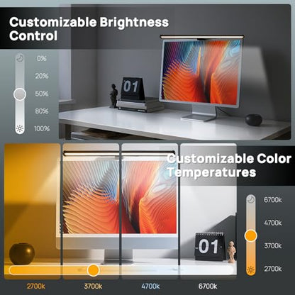 Monitor Light Bar, 17" Smart Screen Light with RGB Backlight & App Control | Stepless Dimming & Anti-Glare Desk Lamp, Wireless Smart Lighting for Home, Office & Gaming Setups, Ultimate Comfort Boosted