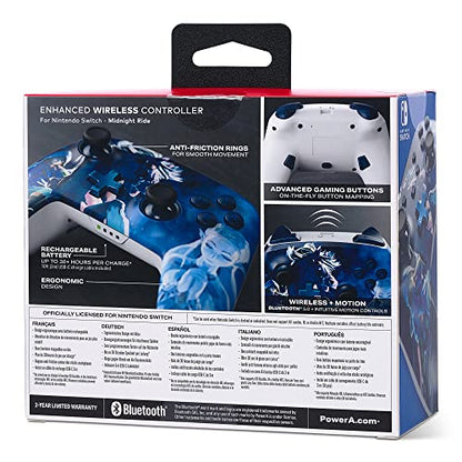 PowerA Enhanced Wireless Controller for Nintendo Switch/Switch 2 / Switch Lite/OLED Model - Legend of Zelda, Midnight Ride - Gamepad, game controller, Officially Licensed - color: Zelda Midnight Ride