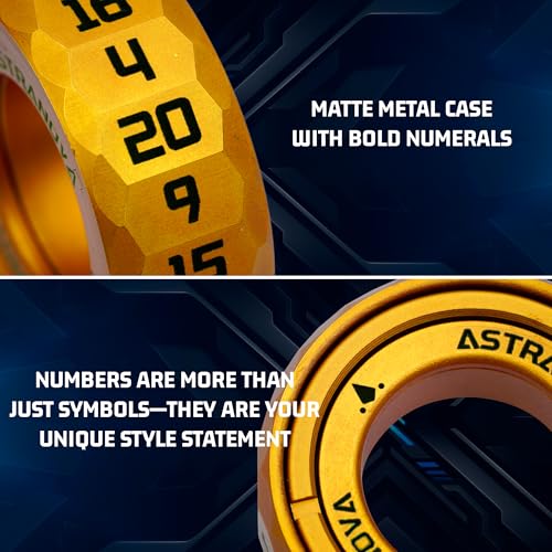 Unique CNC Machined Metal D20 Dice Spinner| 20-Sided Dice for Tabletop RPG, Dungeons & Dragons, Board Games | EDC Fidget for Adults, Men & Women | Unique Gift for Gamer (Gold) - color: Gold