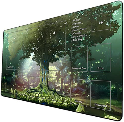 MTG Playmat, Game Play Mat for MTG TCG 24 x 14 inches Trading Card Inked Game Playmats with Storage Bag Smooth Rubber Surface Battle - color: Playmat 4