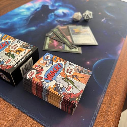 Foxtrot Designs TCG Art Card Sleeves. Superhero Comic Book Design - 100 Count Card Protectors with Matte Textured Back - Compatible with Magic The Gathering and Other TCGs & LCGs (The Comic) - color: The Comic
