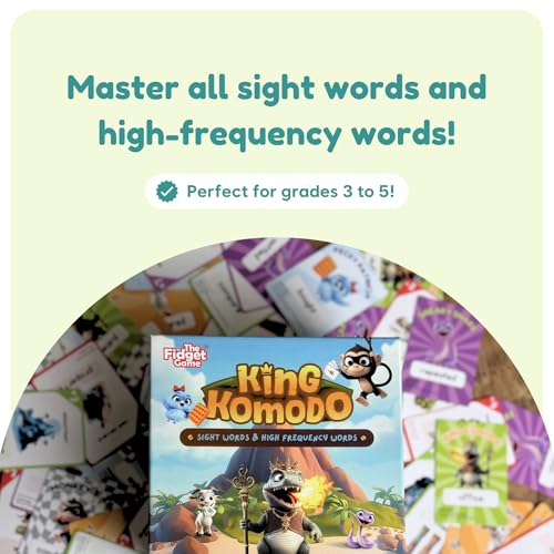 THE FIDGET GAME King Komodo - Learn to Read in Weeks, Master 300 Fry High-Frequency Words. Curriculum-Appropriate Sight Words Reading Games for Grades 3 to 5. for Children Ages 8 to 11 Years