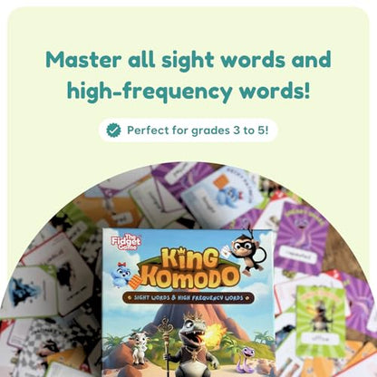 THE FIDGET GAME King Komodo - Learn to Read in Weeks, Master 300 Fry High-Frequency Words. Curriculum-Appropriate Sight Words Reading Games for Grades 3 to 5. for Children Ages 8 to 11 Years