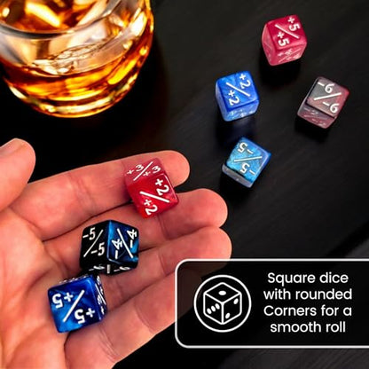 Luck Lab MTG Magic Life Counter Dice, 48 PCS - Compatible w/Magic Card Game Accessories, CCG Creature Stats w/ 2 Dice Bags (Blue Pearl, Blue Swirl, Red Pearl, Red Swirl) - color: Blue Pearl, Blue Swirl, Red Pearl, Red Swirl