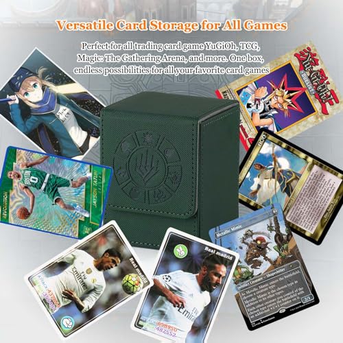 Arkeiliy Card Deck Box, 110+ Storage MTG Deck Box with 50 Pcs Card Sleeve, Collectible Trading Card Cases for Magic Commander and More (4 Pack) - color: 4 Pack