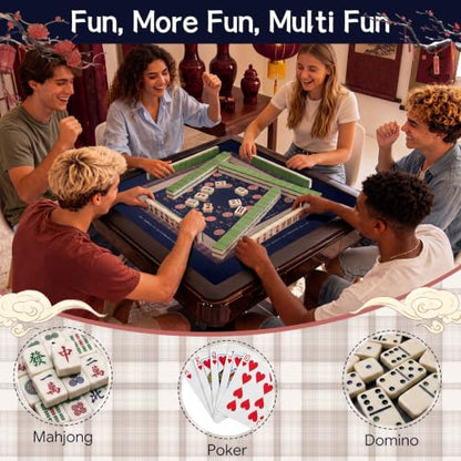 Drydiet Mahjong Mat for Table 31.5 x 31.5 Inch American Mahjong Mat with Carrying Bag, Non-Slip Noise Reduction Table Item for Family Poker Domino Board Game Night & Party Use(Midnight Garden) - style: Midnight Garden