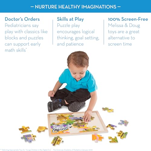 Melissa & Doug 3-Puzzle Jigsaw Set - Dinosaurs, Ocean, and Safari