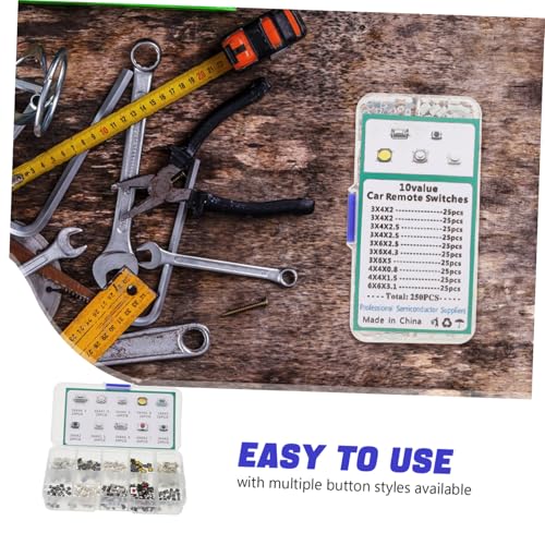 250pcs Push Button Switch Kit Momentary Tactile Push Switches for Car Arcade Game Parts Replacement Automotive
