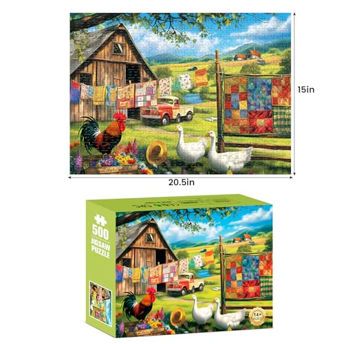 500 Pieces Puzzles for Adult Jigsaw Puzzle 500 Piece Puzzle Elderly Puzzle | 500 Pieces Puzzles for Adult Jigsaw Puzzle 500 Piece Puzzle Elderly Puzzle - style: Farm