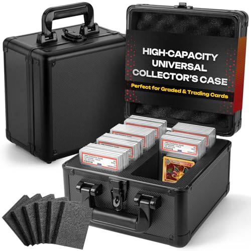 FunGuys Graded Card Storage Box, Trading Card Case for PSA Graded Pokemon Cards, Sports Card Storage Boxes, PSA Card Case Holder, Baseball Slab Case for Trading Cards, BGS - color: Black and Black, size: 2 Row - 9.5 X 9.5 X 6.9 Inches
