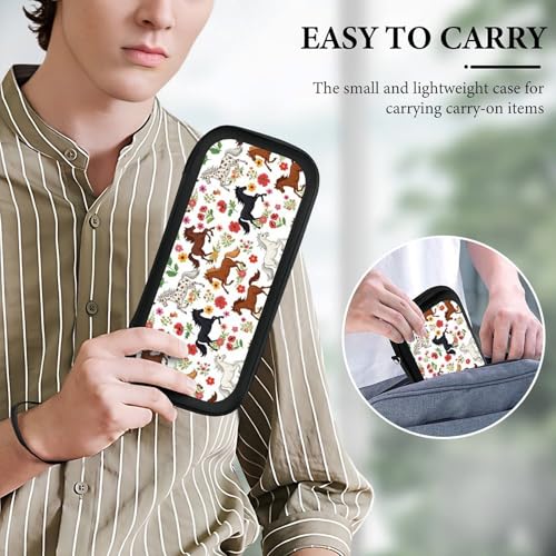 PPIKTC Game Carrying Bag Compatible with Nintendo Switch, Cute Animal Horses Floral Portable Game Pouch with 15 Games Cartridges and Protective Hard Shell Case - color: Design (325)