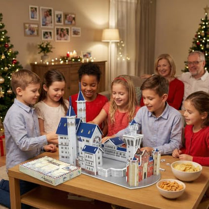 Architecture World Famous of 3D Puzzle.Build Your Own Collection of 17 Global Landmarks (Notre Dame, Colosseum) - Educational DIY Model Kit for Kids & Adults. (New Swan Stone Castle) - color: New Swan Stone Castle