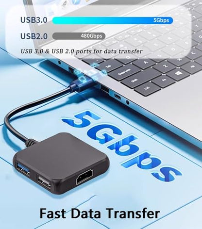 USB C Hub HDMI Adapter, 4-in-1 USB C to HDMI 4K Adapter with PD 100W, USB 3.0 5Gbps for MacBook, iPad Pro, XPS, Surface, TV Dock Station for Switch/Steam Deck Dock