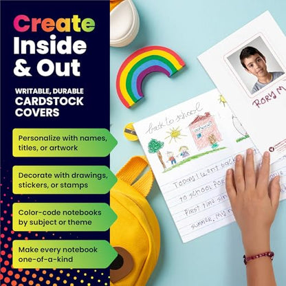 Hygloss Half Blank Books for Kids to Write Stories & Illustrate – Bulk 48 Pack – 5.5" x 8.5" A5 – Primary Journal for Grades K-2, Preschool/Kindergarten Notebook with Picture Space – 24 Pages, White - color: White, style: 48 Books