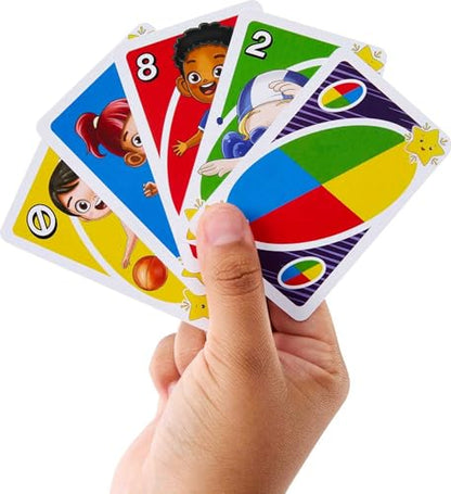 Mattel Games UNO Junior Move Kids Card Game with Action Rules for Family Night, Game Night, Travel, Camping and Party, UNO Cards - style: Move!
