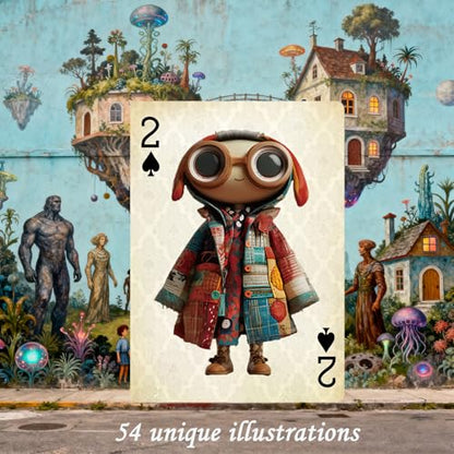 Playing Cards, Retro Style Poker Cards, Fantasy World Theme Poker Cards, 54 Unique Illustrations Playing Card, Double-Sided Anti Slip Pattern Design, Suitable for Collection and Gift.