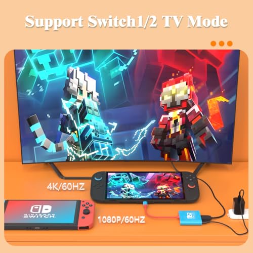 Switch 2 Docking Station for Nintendo,Switch 2 Dock Adapter Compatible Switch2/OLED/Steam Deck Support 4K60HZ Switch2 TV Dock Mode with HDMI2.0,Portable Nintendo Switch2 Docking Station for Switch2/1 - size: S2/1 Updated Version