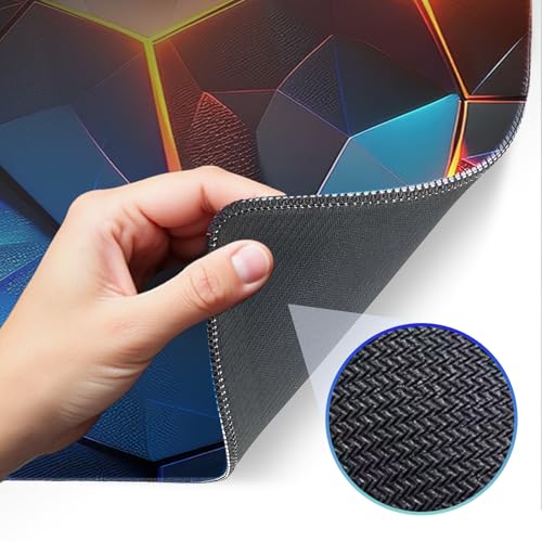 Gaming Mouse Pad, Geometric Design, Non-Slip Rubber Bottom, Stitched Edges, for Home, Office, Gaming, 31.5 x 11.8 Inch Full Desktop Large Mouse Pad for Gamers - color: geometry