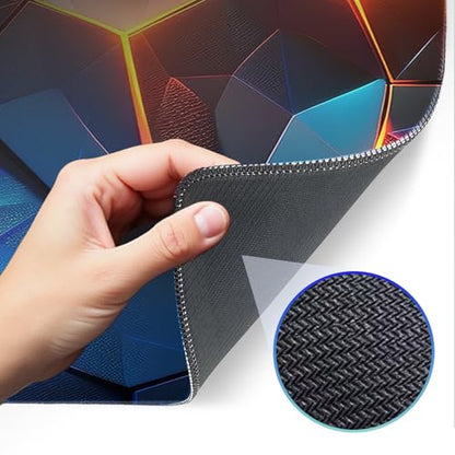 Gaming Mouse Pad, Geometric Design, Non-Slip Rubber Bottom, Stitched Edges, for Home, Office, Gaming, 31.5 x 11.8 Inch Full Desktop Large Mouse Pad for Gamers - color: geometry