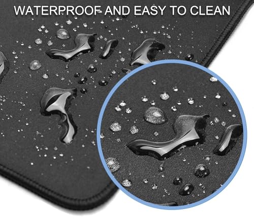 Large Gaming Mouse Pad, XXL Extended Keyboard Mouse Mat with Stitched Edges | Big MousePad 31.5" x 15.7" Non-Slip Waterproof Rubber Base Office Computer Long Mousepad for Work, Game, Office, Home - color: Black