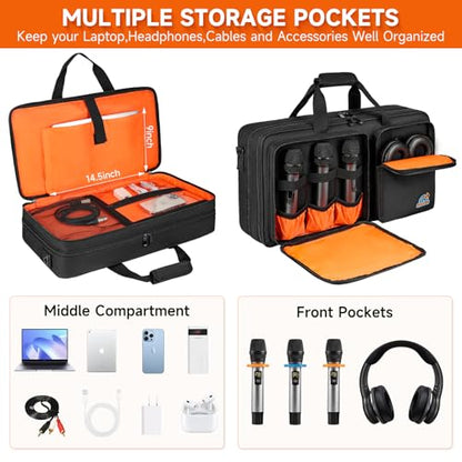 DJ Controller Case Fits for Pioneer DDJ-FLX4/Numark Mixtrack Platinum FX | Padded DJ Storage Bag Fits for DDJ-REV1/DDJ-400/DDJ-SB3/DDJ-RB/Numark Mixtrack Pro FX/Roland DJ-202 (21.5 x 12 x 2.5 in) - size: S(21.5 x 12 x 2.5 in)