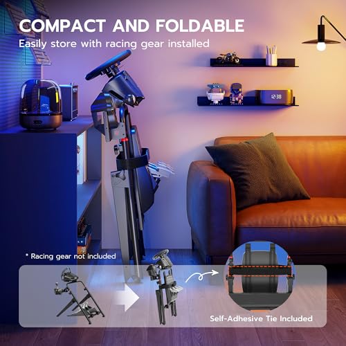 ARES WING Foldable Sim Racing Wheel Stand & Formula GT Cockpit | Compatible with Fanatec, Thrustmaster, Logitech, Moza, and Racing Games for PS5, PS4, Xbox & PC - size: Stand