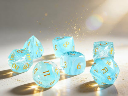 7-Piece Diamond Cut Dice Set D&D Set for Dungeons and Dragons, RPG, Tabletop Games, remium Gift Box & Durable Design - color: Ls-6