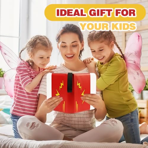 4 Pocket Trading Card Binder, 400 Card Holders with 50 Removable Sleeves, Display Storage Favourites Album, Waterproof PU Album with Zipper for TCG, MTG, Gaming Football Sports Cards, Red - color: Red-M