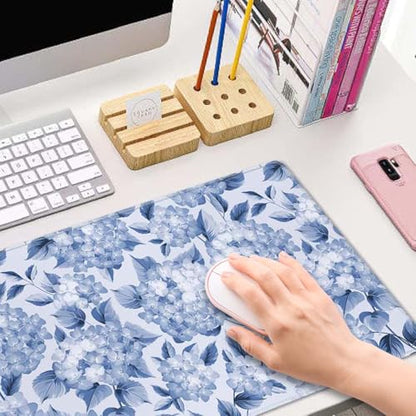 Blue Hydrangea Flowers Large Gaming Mouse Pad Keyboard Desk Pad Extended Mouse Pad Gaming Office Decor, PC Laptop Mouse Pads Large (31.5x151.8 in) with Stitched Edges Non-Slip Base Mousepad XL - color: Blue Hydrangea Flowers
