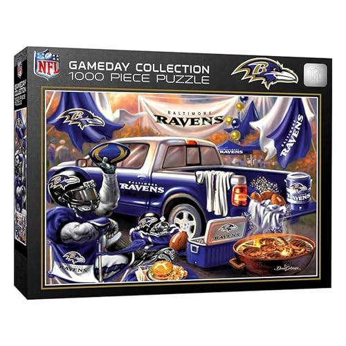 MasterPieces NFL Baltimore Ravens 1000 Piece Jigsaw Puzzle for Adults - Gameday Tailgate Collection, 19.25"x26.75", Eco-Friendly, Challenging, Ages 14+ - style: Baltimore Ravens