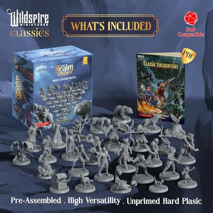 Horde Reinforcements Set - Monsters & Encounters for DND Miniatures Bulk Set 28mm Unpainted DND Minis for Dungeons Dragons | D&D Minis RPG Tabletop Gaming | Fantasy Figurines TTRPG I Realm Reforged