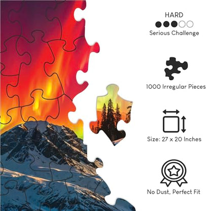 No Image Puzzle 1000 Irregular Pieces Extreme Difficult Jigsaw Challenge Adults Hardest Puzzle No Guide Ultimate Brain Teaser Hard Level Polar Lights Mystery Unique Gift - color: Polar Lights